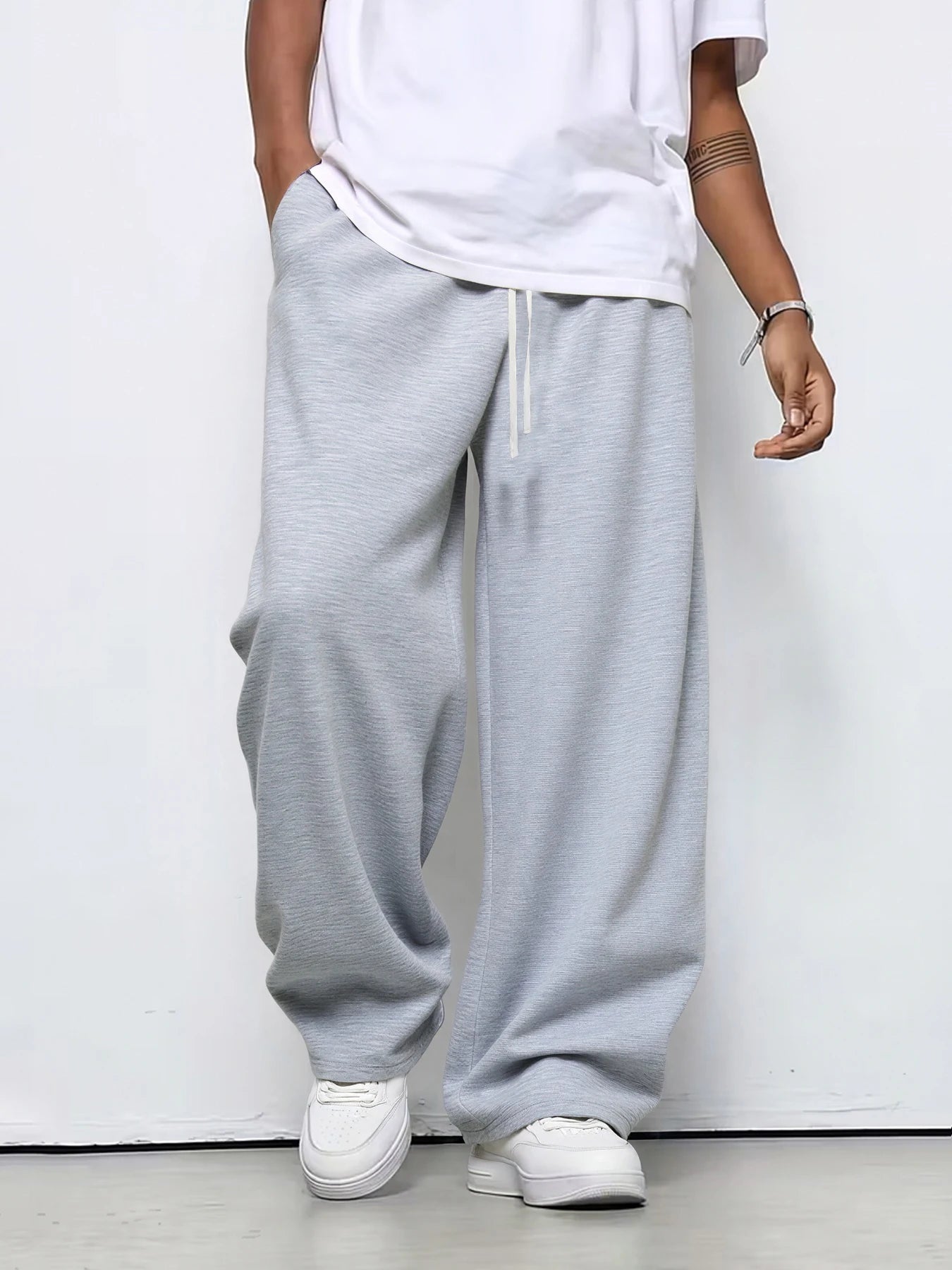 Men's Wide-Leg Pants - Casual Lose Fit Trousers