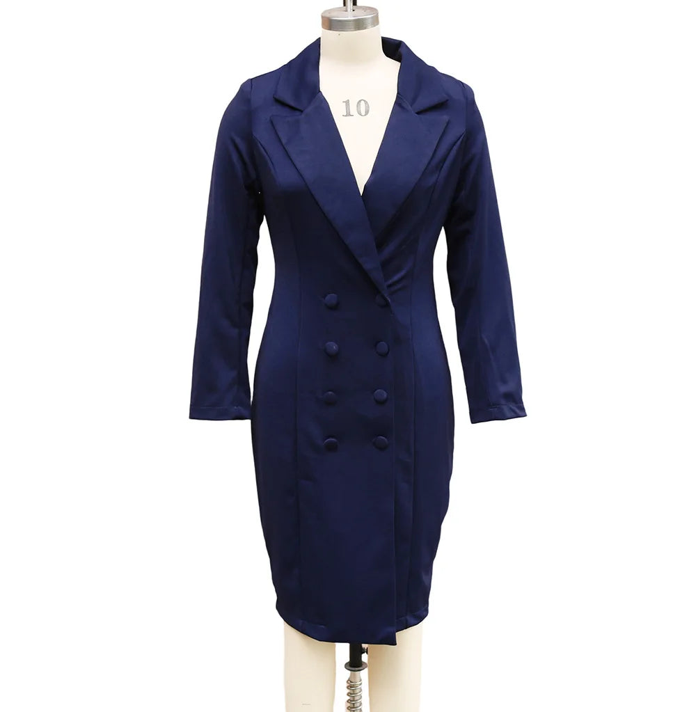 Blazer Dress – Women's Elegant Long Sleeve Office Dress