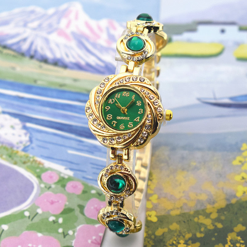 Chalcedony Women's Diamond-Minority Bracelet Watch