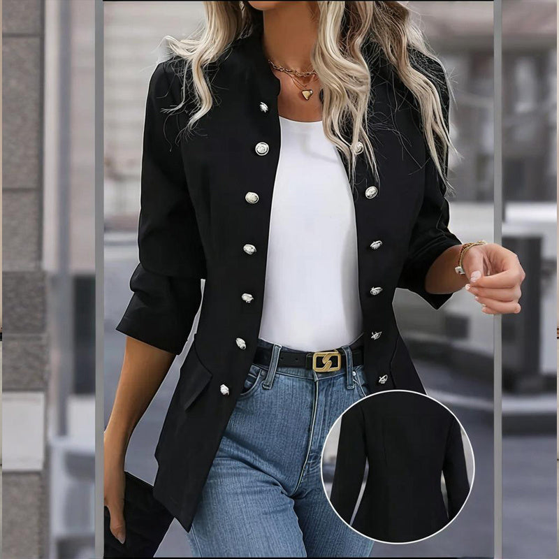 Spring&Fall Double Breasted Long Sleeve Cardigan