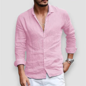 Men's  Loose Lapel Button Long Sleeve Shirt