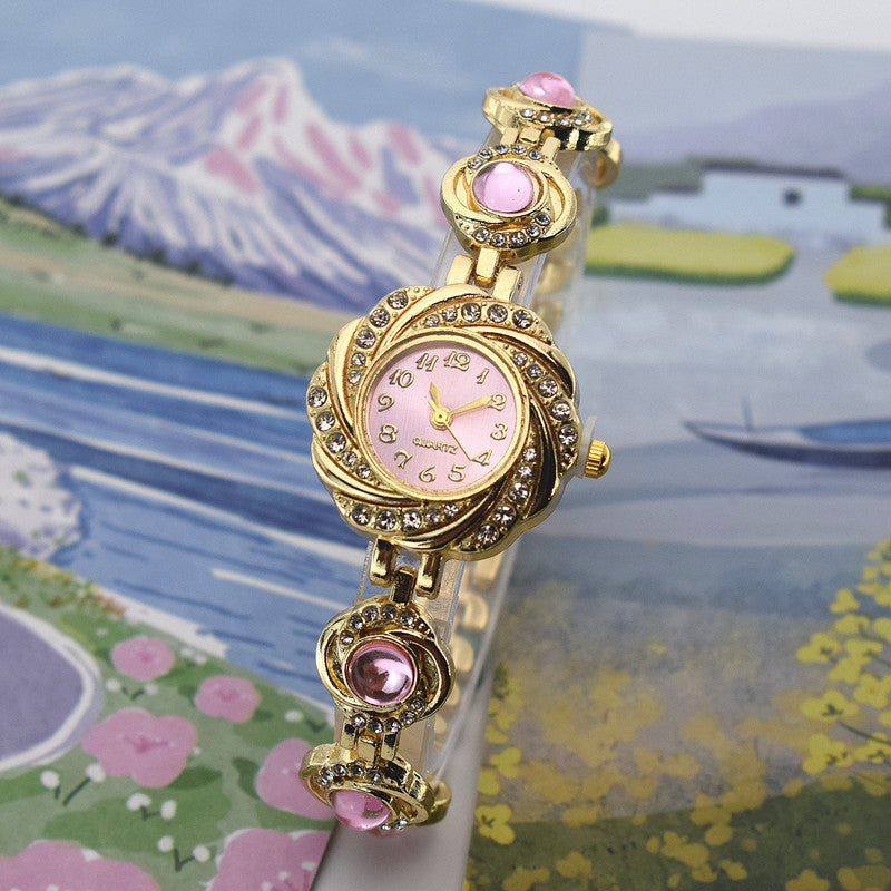 Chalcedony Women's Diamond-Minority Bracelet Watch