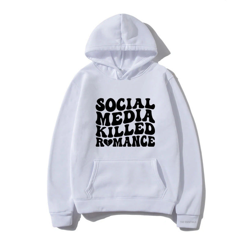 Spring Letter Pattern Printed Hoodie