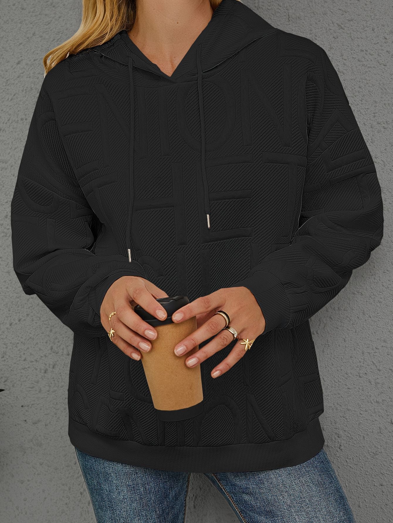 Three-dimensional Printing Long Sleeve Pullover Hoodie