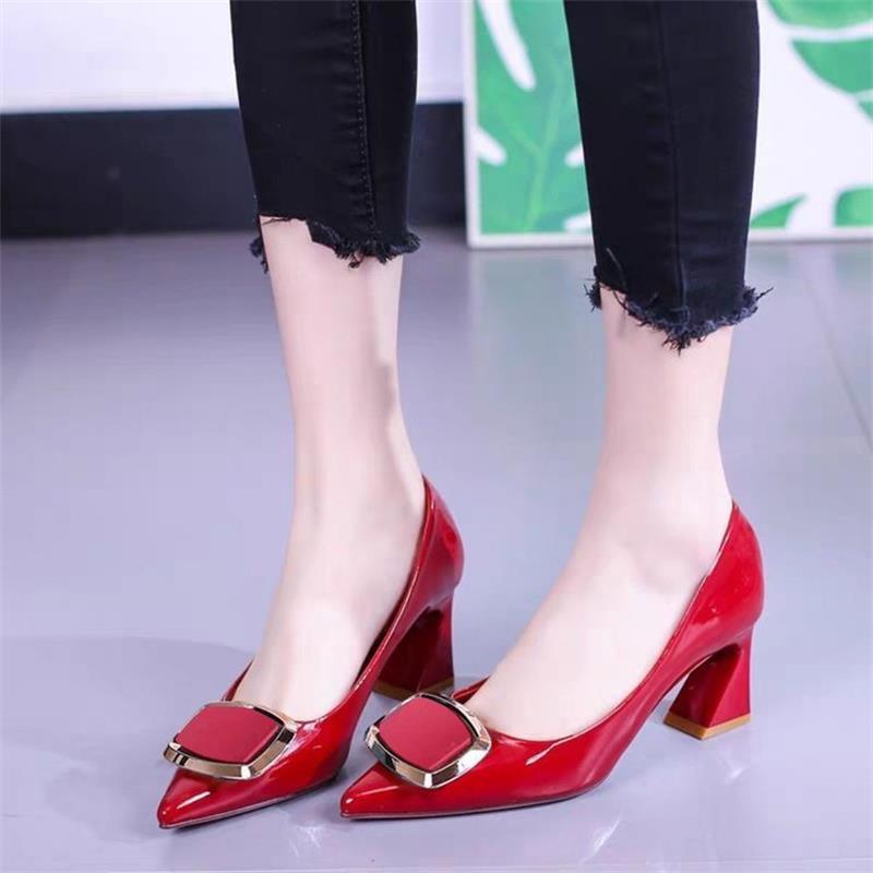 Shallow Mouth Pointed Mid Heel Women's Shoes